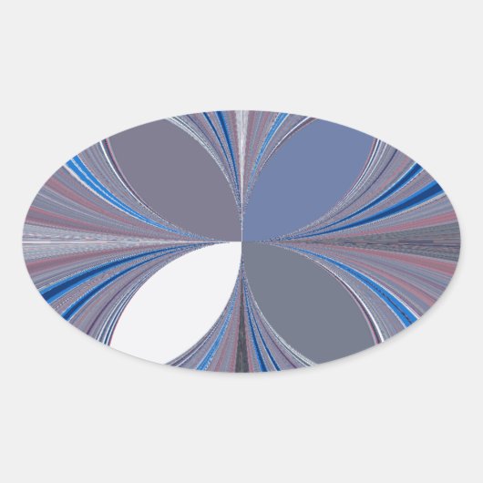 美し素晴らしい蝶ソフトブルーカラーアート 楕円形シール (正面)