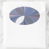 美し素晴らしい蝶ソフトブルーカラーアート 楕円形シール (バッグ)