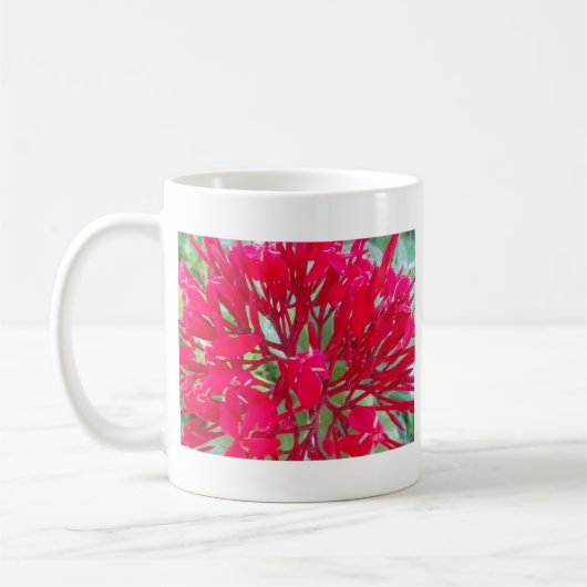 美し素晴らしい赤い花マグカップ2イメージ コーヒーマグカップ (左)