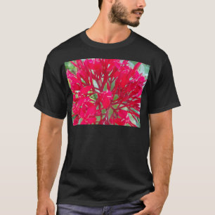 美し素晴らしい赤い花 Tシャツ