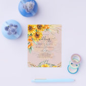 美し素朴いサンフラワーパンパスグラス結婚ズF チラシ (シングル)