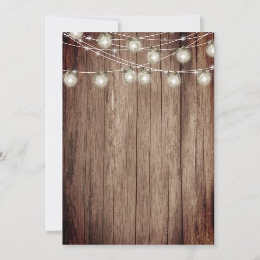 美し素朴い木樽と白い花 招待状 (裏面)