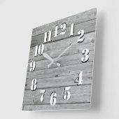 美し素朴い本物の木 スクエア壁時計 (傾斜)