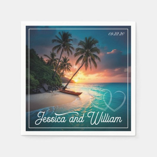 美し結婚い夏 スタンダードカクテルナプキン (正面)