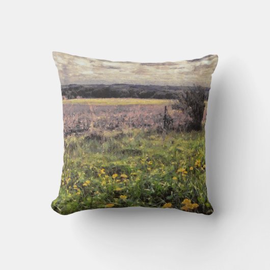 美し絵を描い地方中西部農場の風景 クッション (正面)