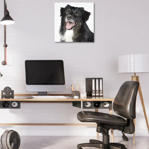 美し絵を描い幸せな犬のリアル フォトプリント