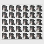 美し絵を描い犬のリアル ラッピングペーパー (フラット)