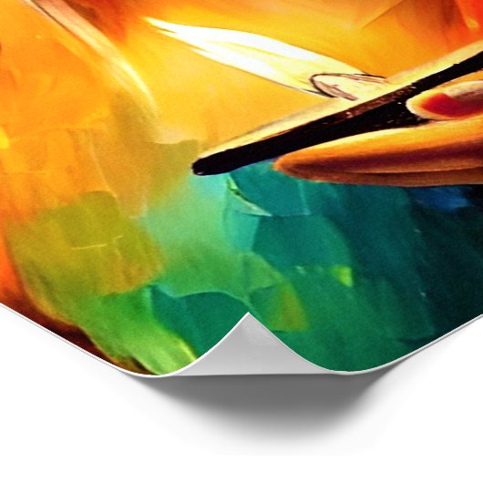 美し絵画いインディアンの女性のランプ ポスター (角)