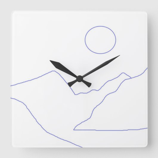 美し絵画い風景 スクエア壁時計 (正面)