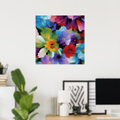 美し色彩の鮮やかい花 ポスター (ホームオフィス)