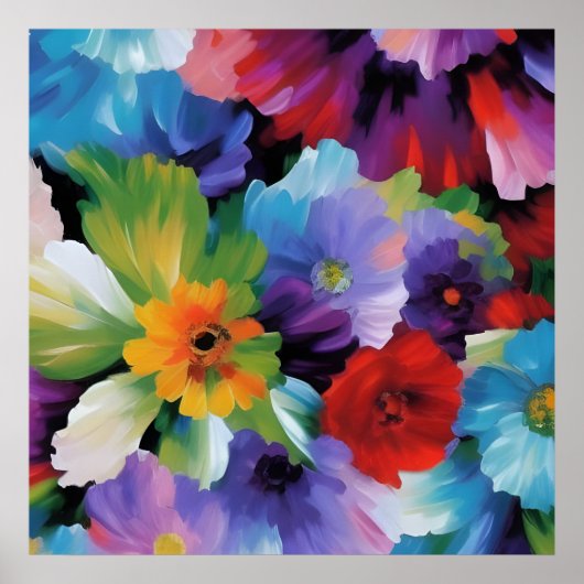 美し色彩の鮮やかい花 ポスター (正面)