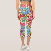 美し芸術的いモザイク柄 カプリレギンス (裏面)