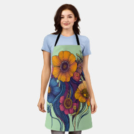 美し芸術的い花のセット エプロン