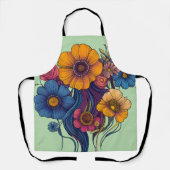 美し芸術的い花のセット エプロン (正面)