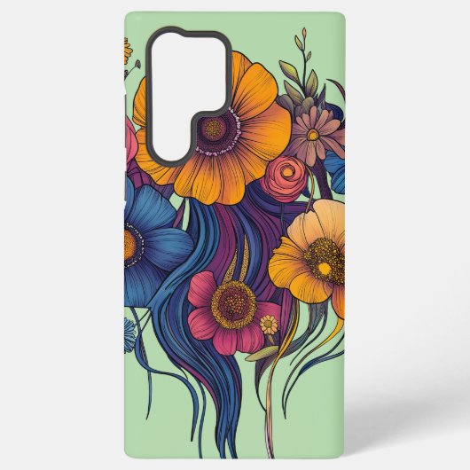 美し芸術的い花のセット SAMSUNG GALAXYケース (裏面)