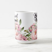 美し賛美い花を咲かせるママ コーヒーマグカップ (中央)