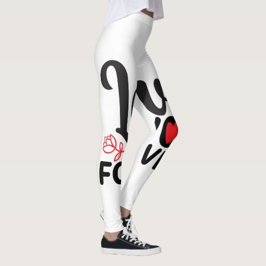 美し赤と白いバレンタインデーの遅れ レギンス (右)