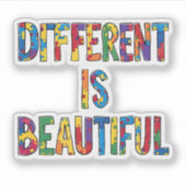 美し違うい – 自閉症意識 シール (正面)