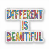 美し違うい – 自閉症意識 シール (正面)