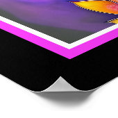 美し鮮やかいピンク華美ハスの花 ポスター (角)