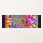 美し鮮やかいピンク華美ハスの花 ヨガマット (正面(横))