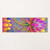 美し鮮やかいピンク華美ハスの花 ヨガマット (裏面(横))