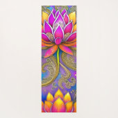 美し鮮やかいピンク華美ハスの花 ヨガマット (裏面)
