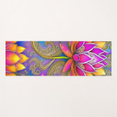 美し鮮やかいピンク華美ハスの花 ヨガマット (正面(横))