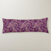 美し鮮やかい紫色の水彩花模様 ボディピロー (裏面)