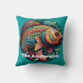 美し鮮やかい魚 クッション (裏面)