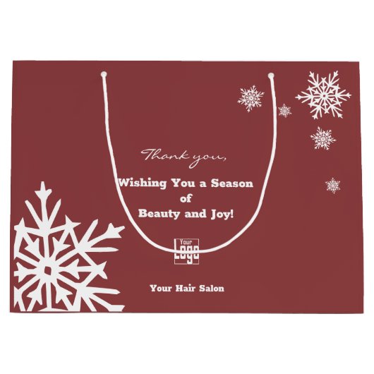 美と喜びに満ちた季節をお祈りします 紙袋 ラージペーパーバッグ (正面)