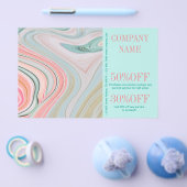 美のSPA ヘア ネイル サロン 水彩 コーラル ミント チラシ (シングル)