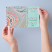 美のSPA ヘア ネイル サロン 水彩 コーラル ミント チラシ (ハンドル)