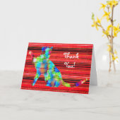 美はっきりしたしい猫芸術サンキューカード カード (黄色い花)