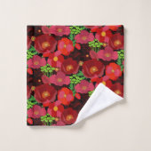 美はっきりしたしい目まいケシの花 バスタオルセット (ウォッシュタオル)