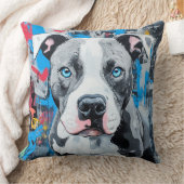 美はっきりしたしい落書きピットブル クッション (ブランケット)