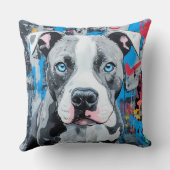 美はっきりしたしい落書きピットブル クッション (裏面)
