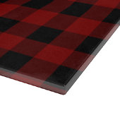 美はっきりしたしい赤いバッファローのプレイドと鹿 カッティングボード (角)