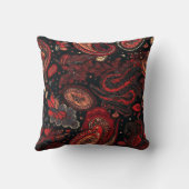 美はっきりしたしい赤ペイズリー模様デザイン クッション (裏面)