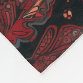 美はっきりしたしい赤ペイズリー模様デザイン フリースブランケット (角)