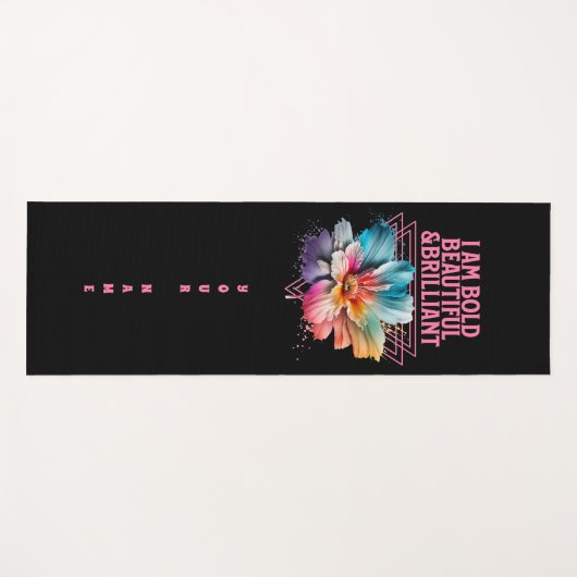 美はっきりしたしい輝感動的かしい女性引用文 ヨガマット (正面(横))