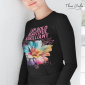 美はっきりしたしい輝感動的かしい女性引用文 Tシャツ