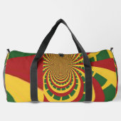 美はっきりしたしい:赤、金色、緑のプリント ダッフルバッグ (裏面)