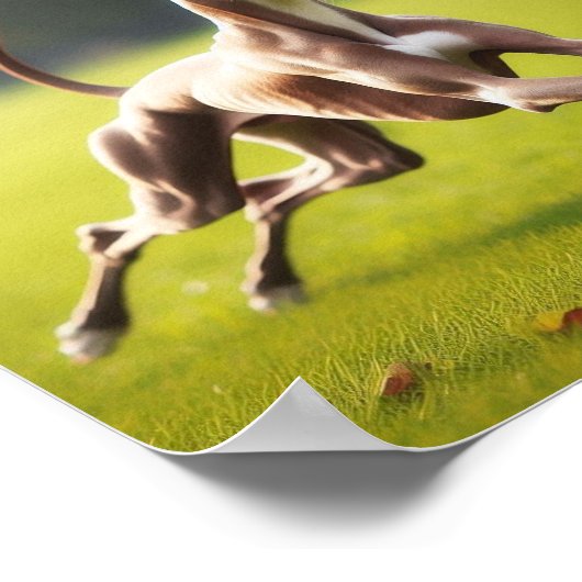 美イタリアンしいグ走レイハウンドの芝生 ポスター (角)