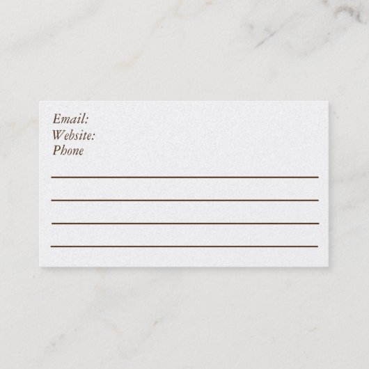 美ウマ科のしい栗茶色の馬馬 名刺 (裏面)