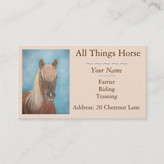 美ウマ科のしい栗茶色の馬馬 名刺