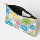 美エレガントしいカラフル春花柄 アクセサリーポーチ (見開き)