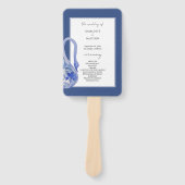 美エレガントしいブルーボホスワン水彩色 ハンドファン (正面)