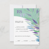 美エレガントしいブルーボホフローラ水彩色 出欠カード (正面)