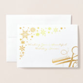 美エレガントしいホリデーシーズンゴールドフォイル 箔カード (封筒付き正面)
